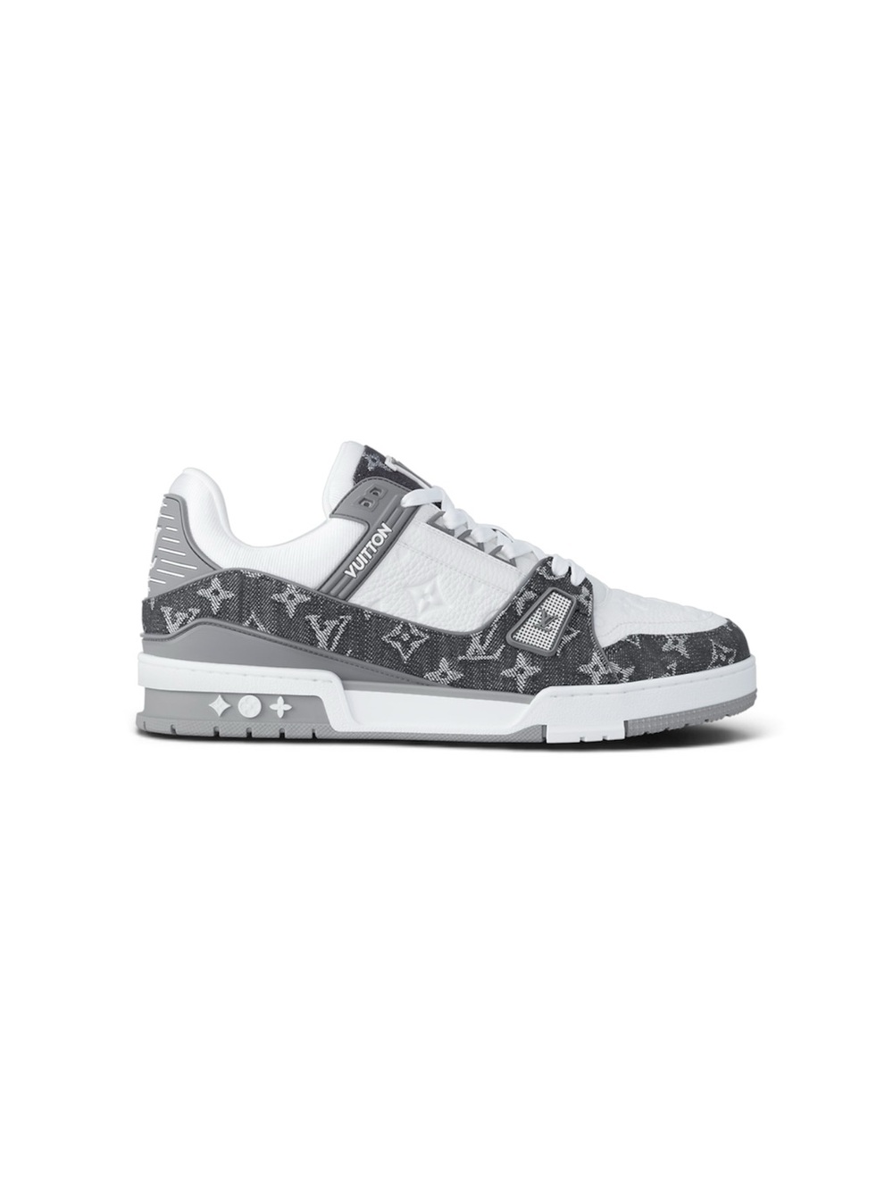 NIB Louis Vuitton LV Trainer Sneaker Grey Monogram Denim Size LV 6 / US 7